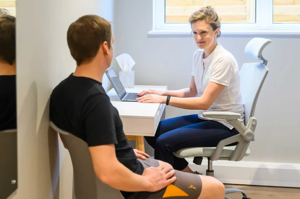 Photograph showing ACL Rehabilitation starts with a thorough consultation between Physiotherapist and Patient